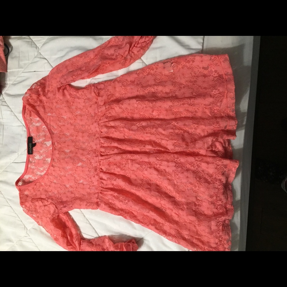 Peach lace shirt